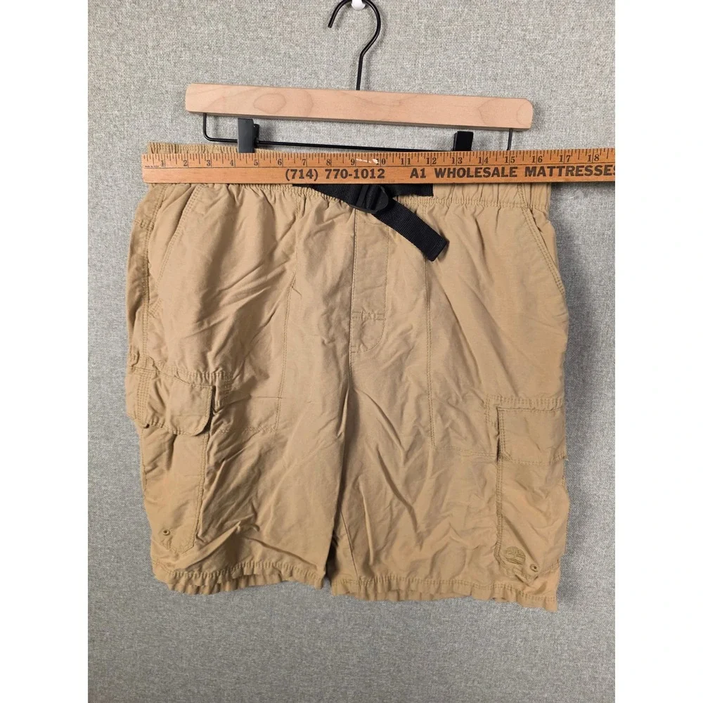 Timberland Mens Cargo Hiking Shorts Tan Khaki Integrated Belt Size Large L